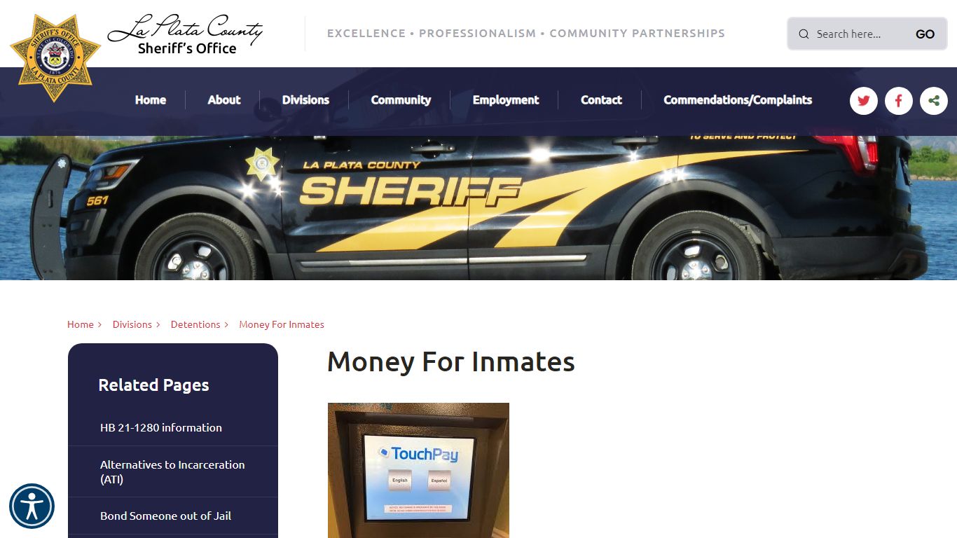 Money for Inmates - La Plata County